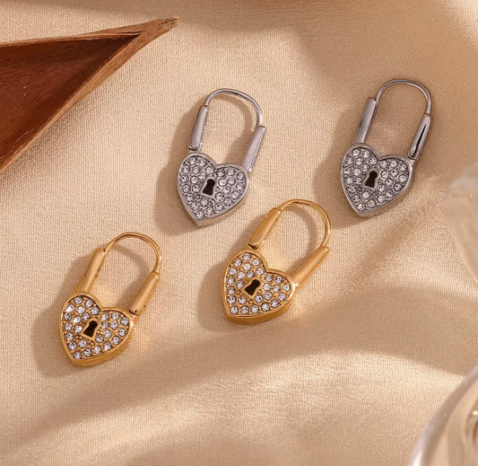 Love Lock Gold Earrings