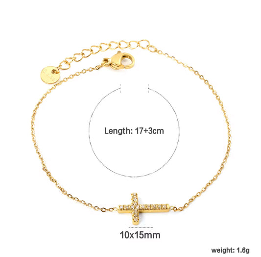 Aurora’s Dainty Cross Bracelet