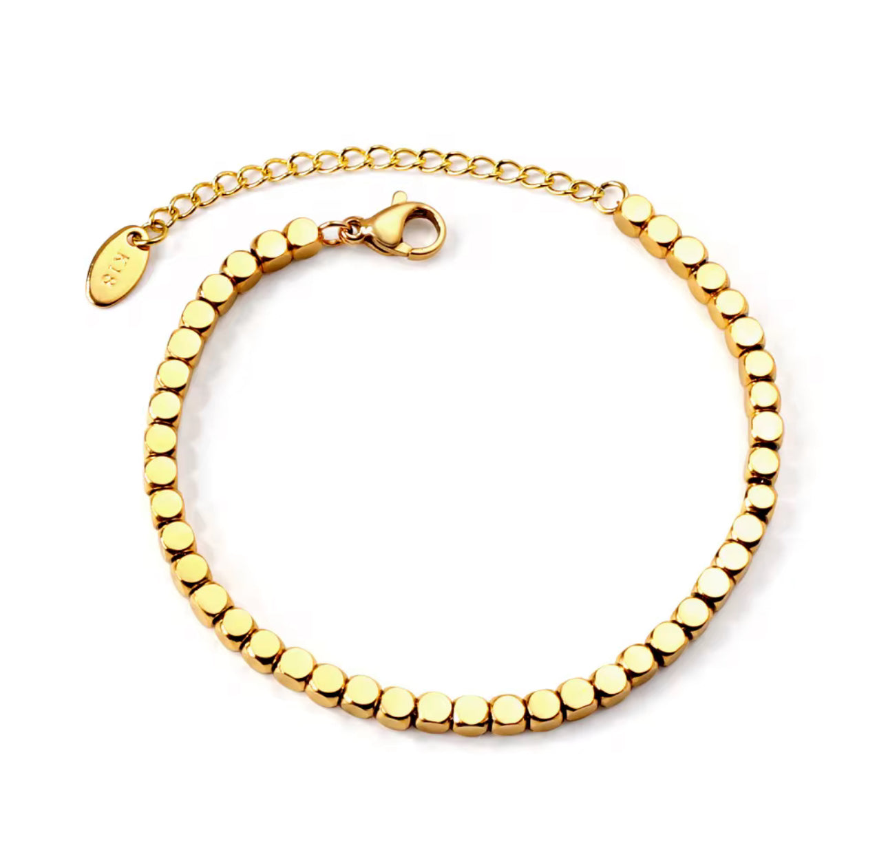 Golden Square Beaded Bracelet