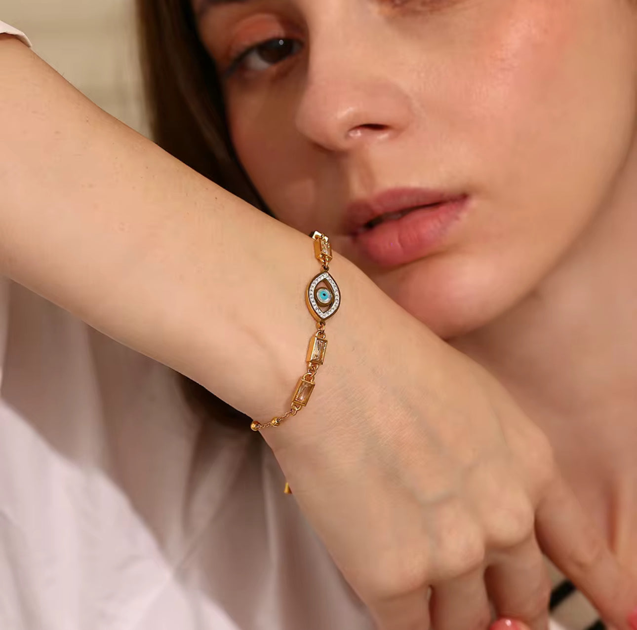 Zirconia Evil Eye Bracelet
