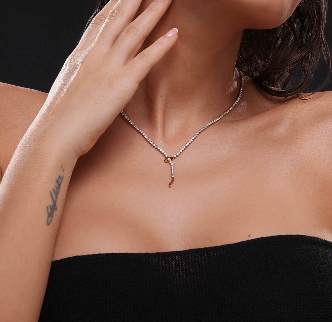 Eterna Tennis Snake Necklace