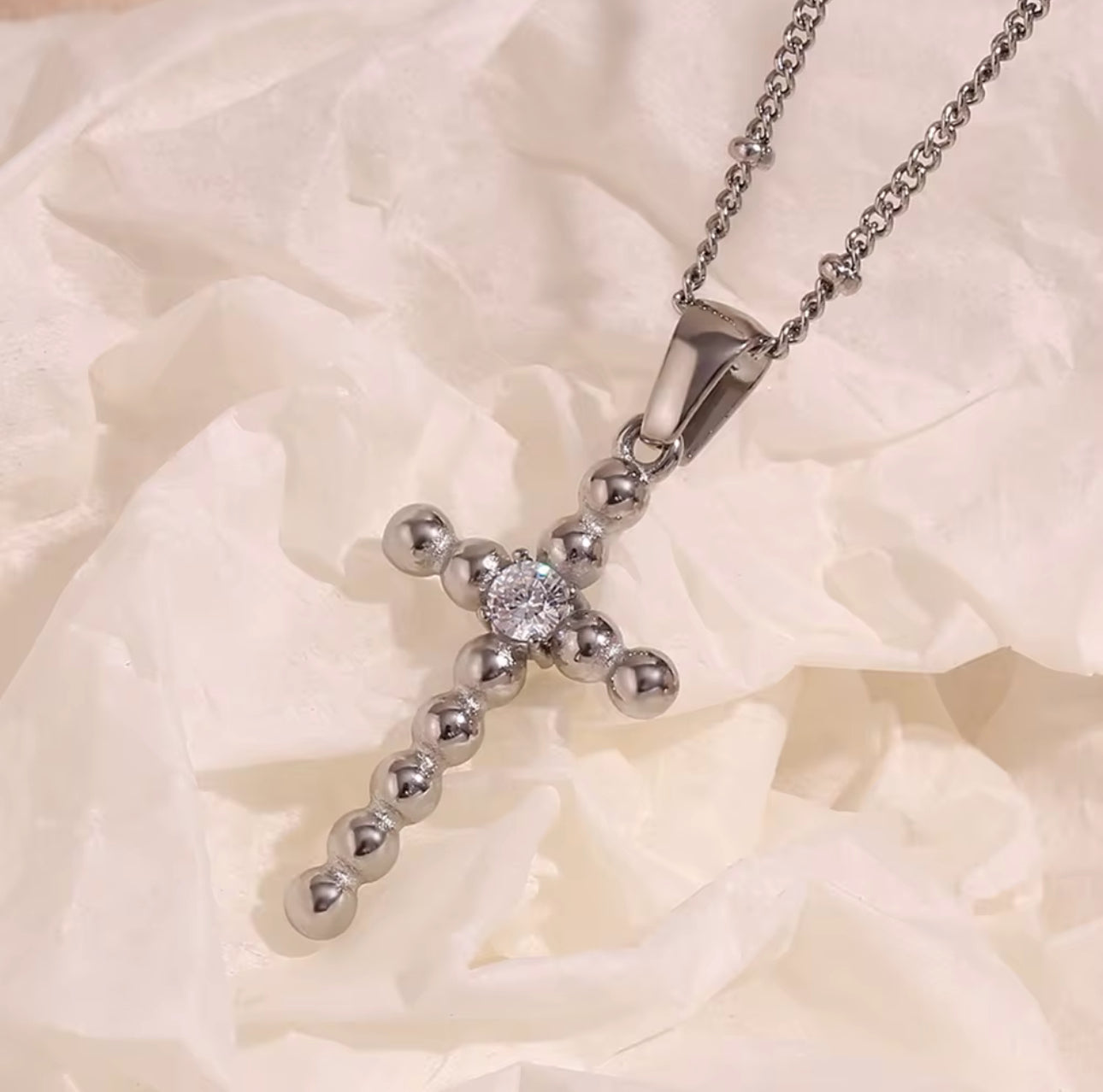Beaded Cross Necklace
