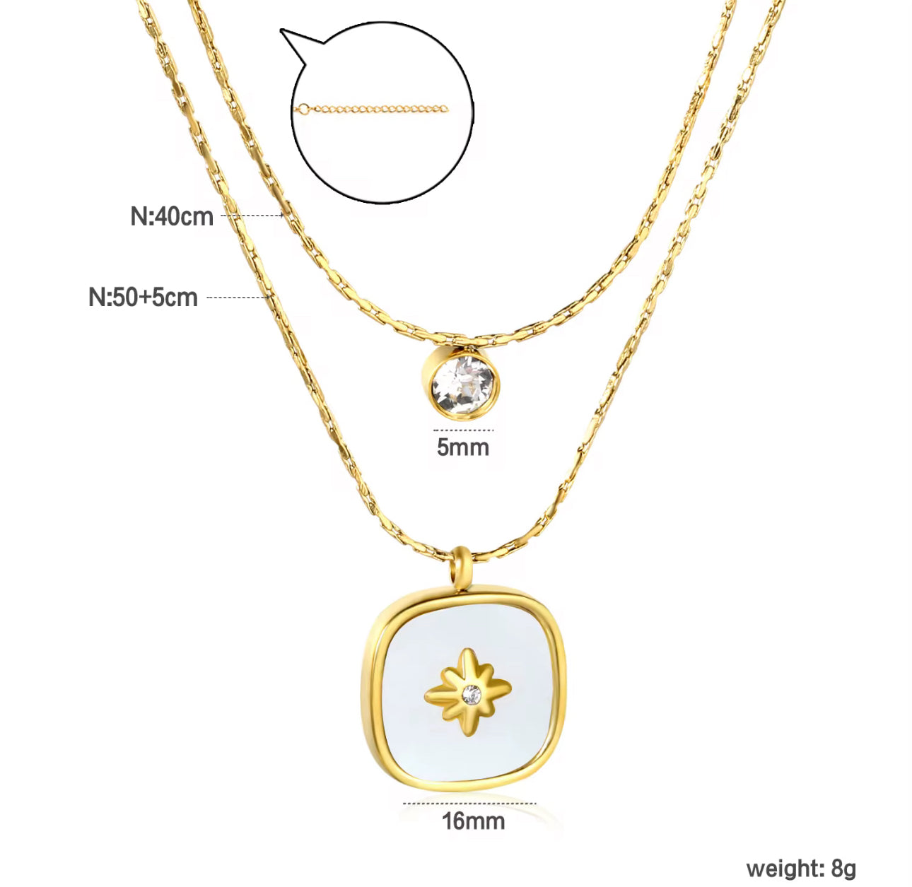 Mother’s Pearl Double Layered Necklace