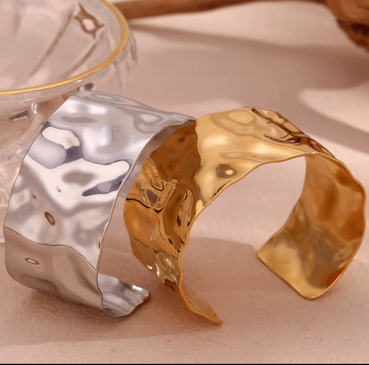 Hammered Chunky Cuff Bracelet