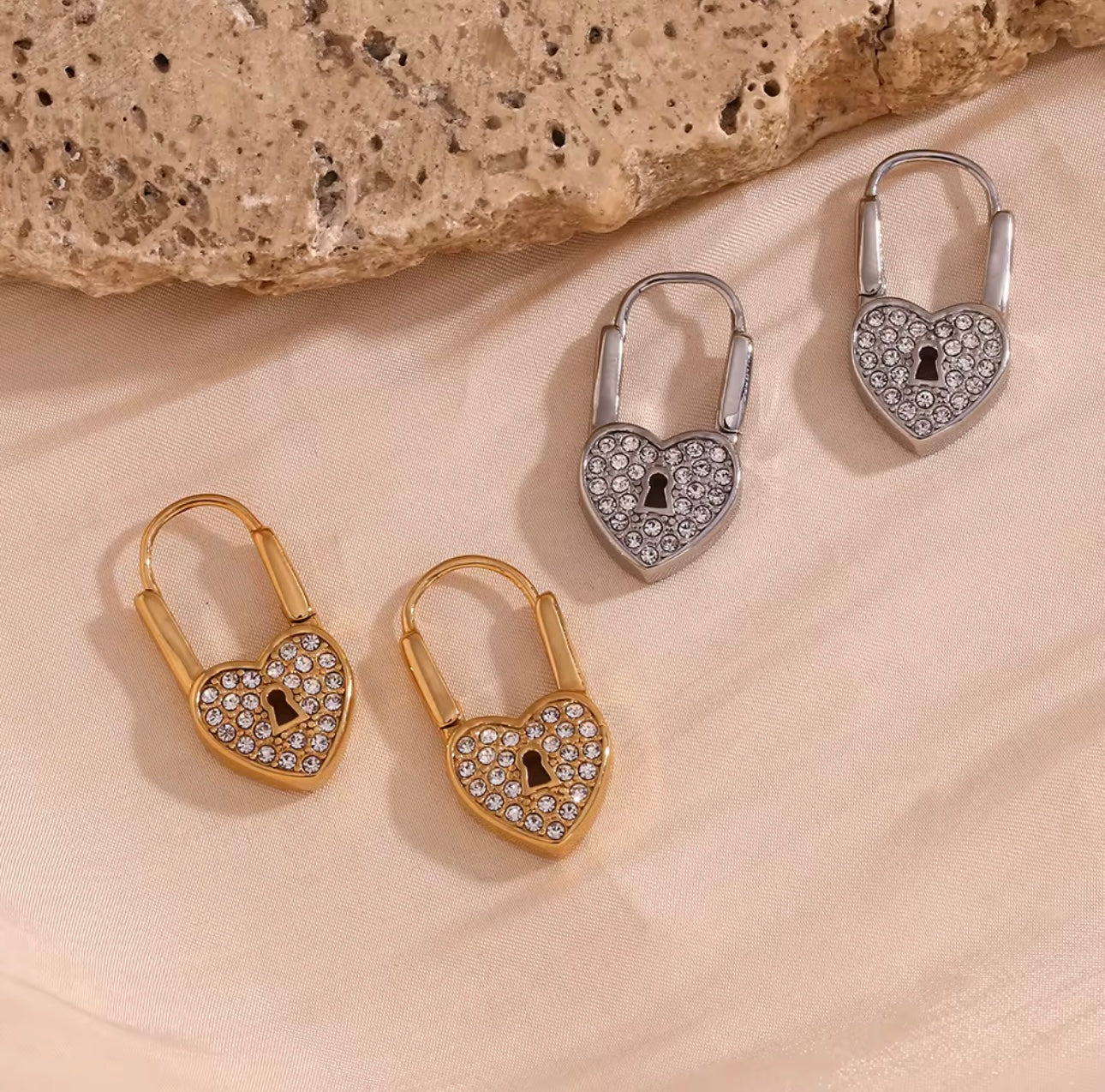 Love Lock Silver Earrings