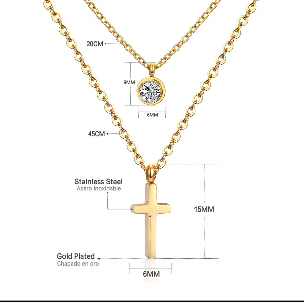 Layered Cross Necklace