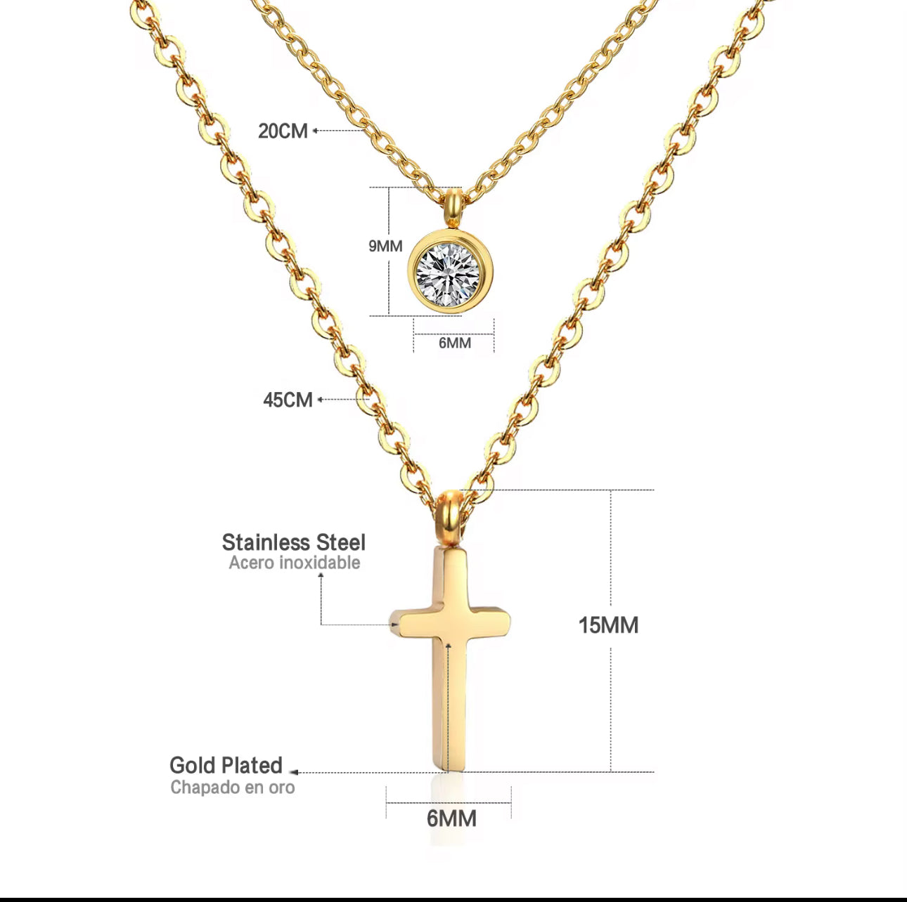 Layered Cross Necklace