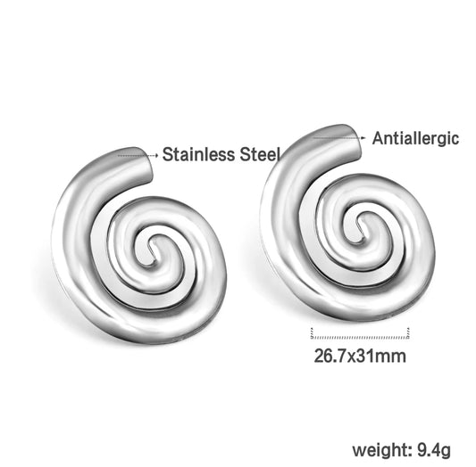 Coil Kiss Silver Earrings