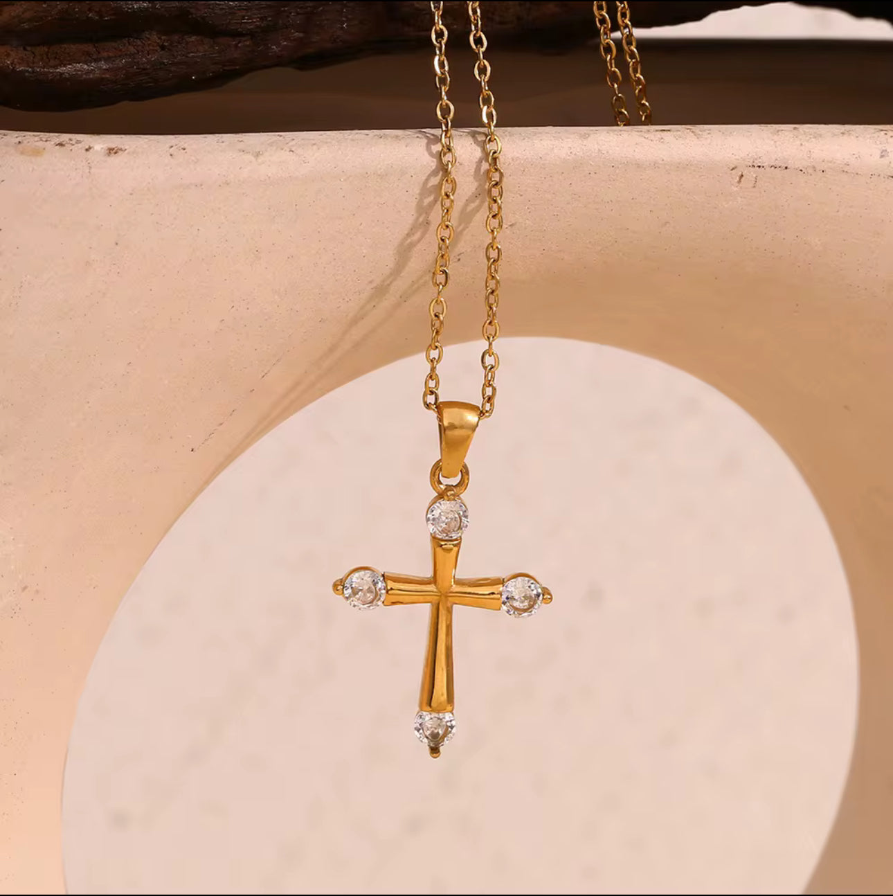 Stone Cross Necklace