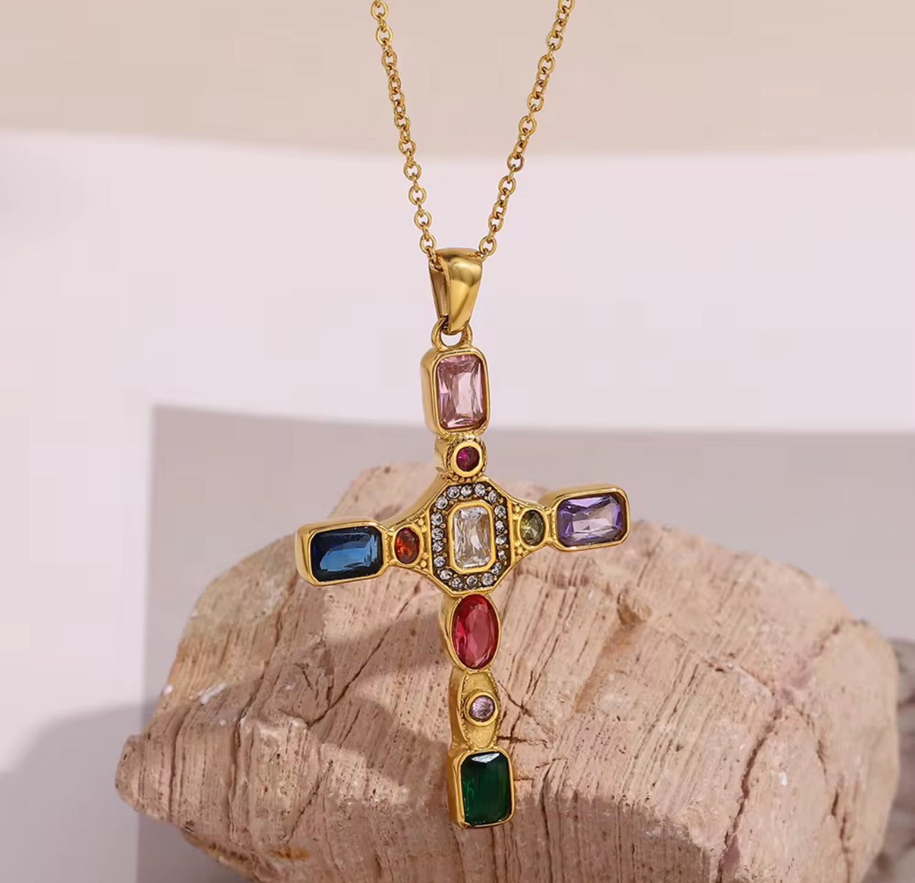 Chrome Cross Necklace