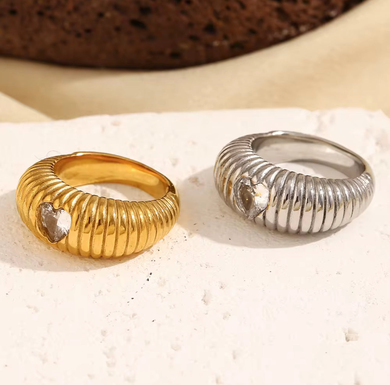 Camille’s Heart Stone Band Ring