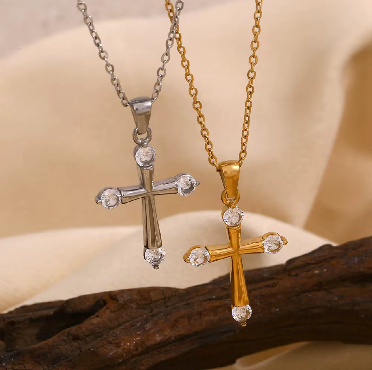Stone Cross Necklace