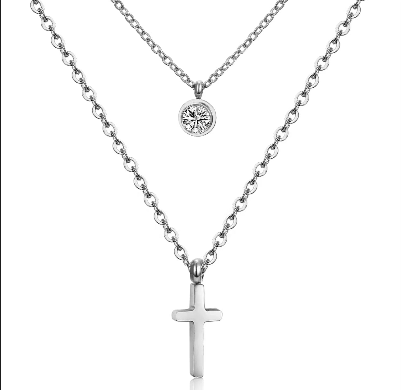 Layered Cross Necklace