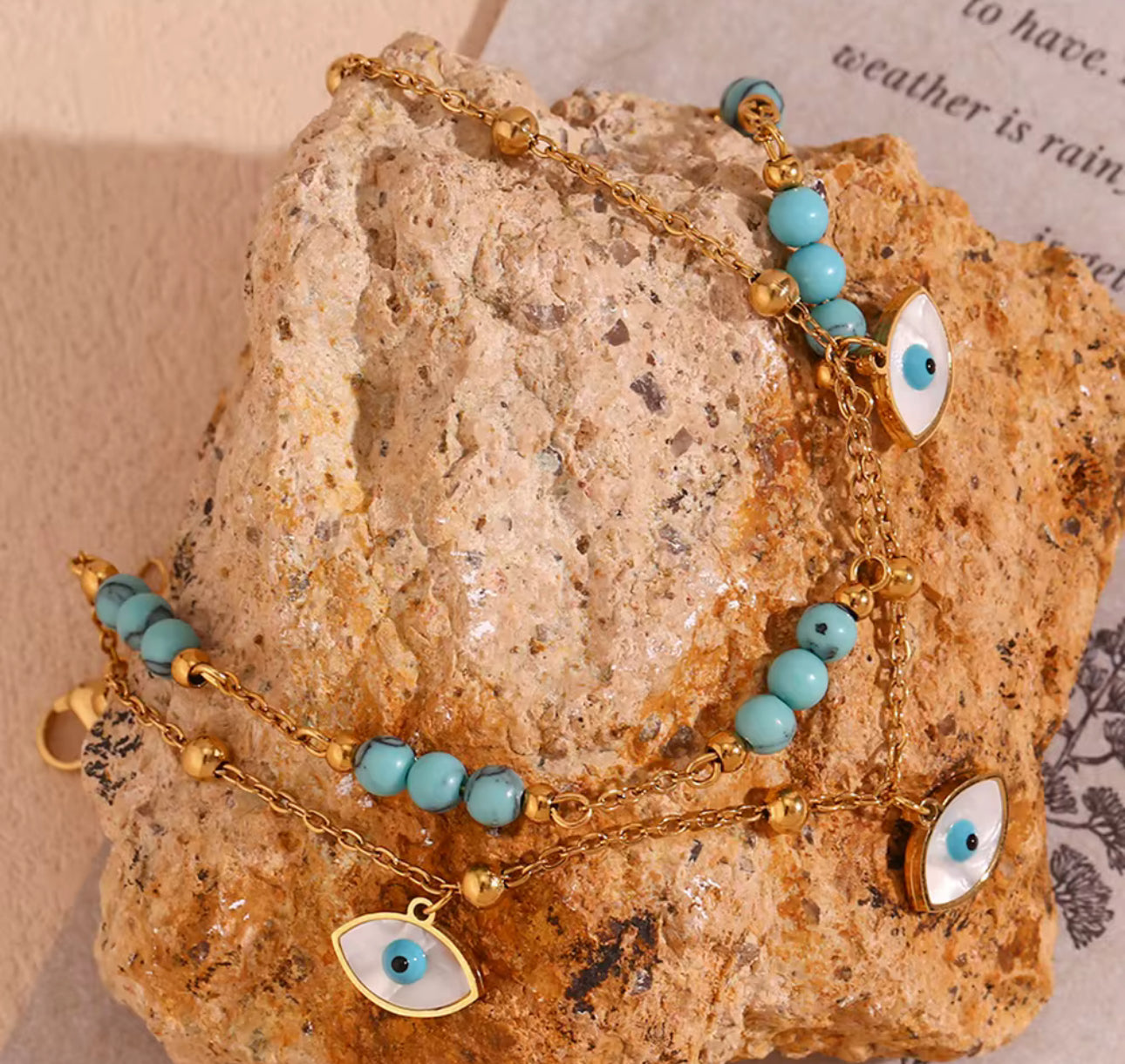 Firozi Evil Eye Anklet