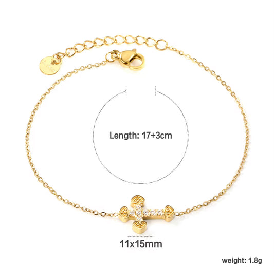 Luna’s Dainty Cross Bracelet