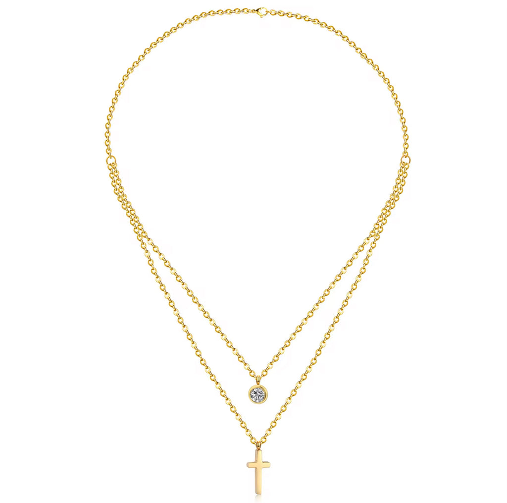 Layered Cross Necklace