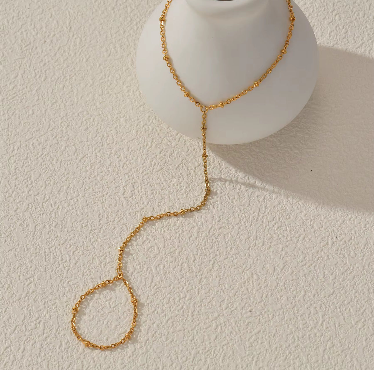 Kay’s Dainty Gold Hand Chain Bracelet