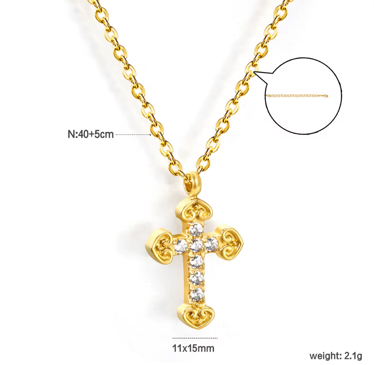 Luna’s  Dainty Cross Necklace