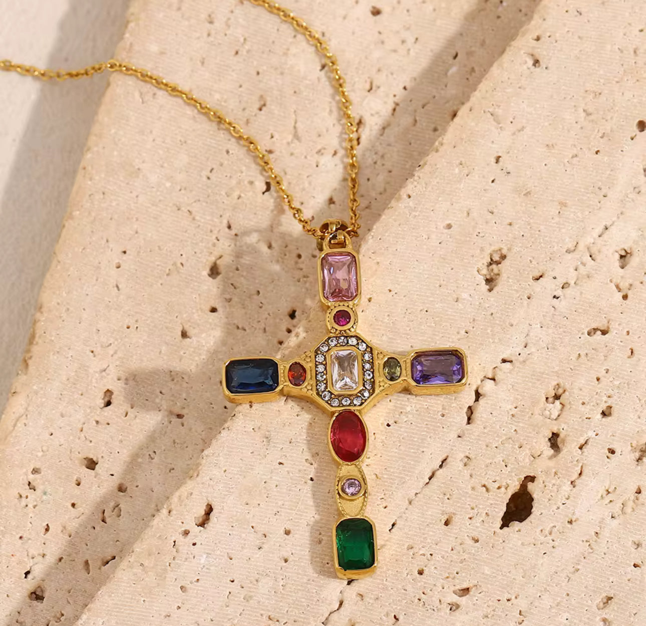 Chrome Cross Necklace