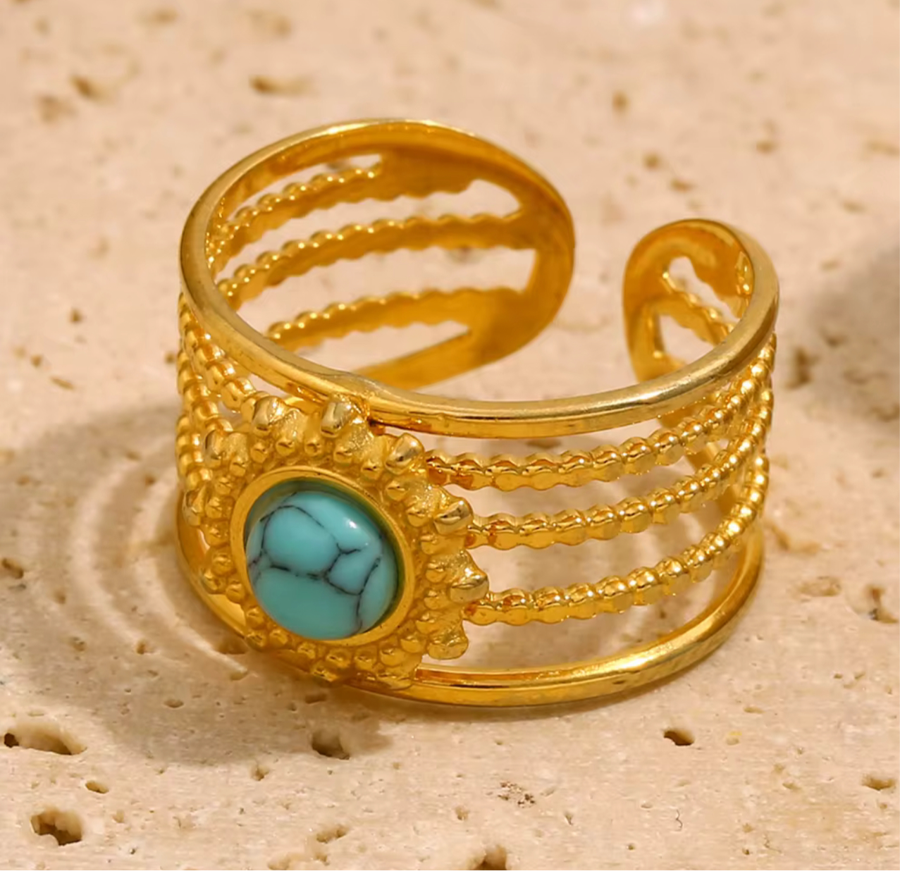 Firozi Adjustable Ring