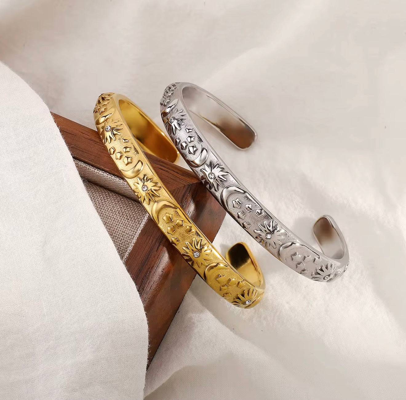 Aurum Moon+Star Cuff Bracelet