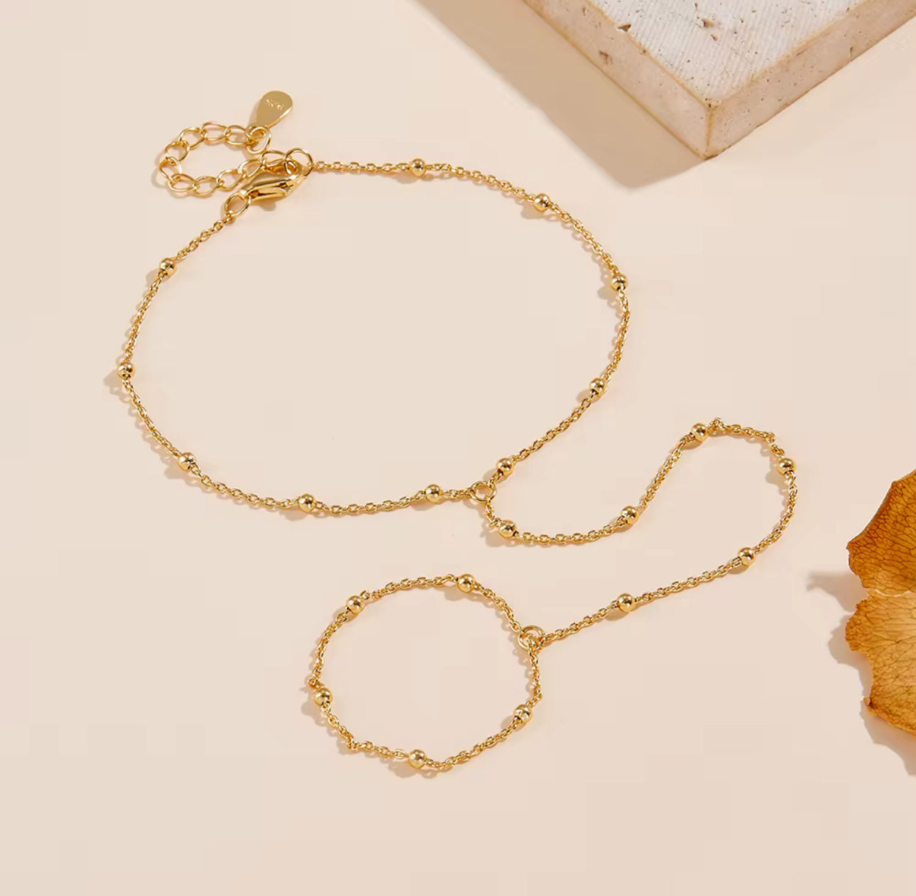 Kay’s Dainty Gold Hand Chain Bracelet